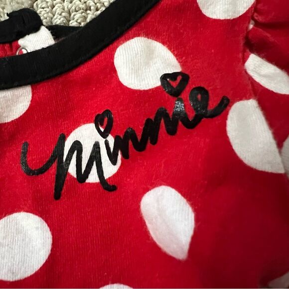 NEWBORN Disney Minnie Mouse Red & Black Polka Dot outfit Costume w/free puppet - Picture 7 of 13